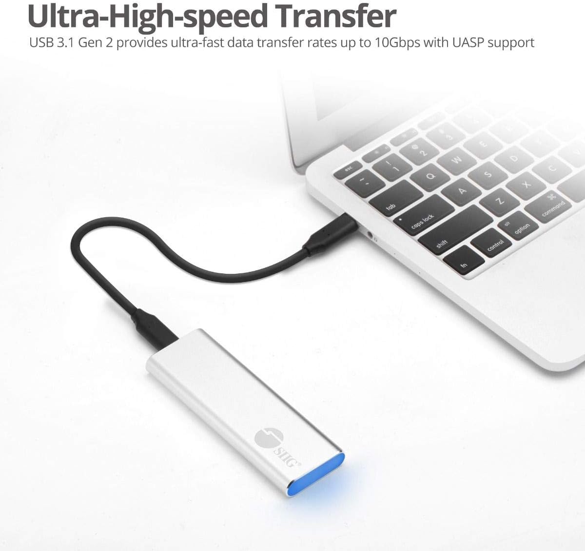 SIIG USB C Nvme SSD Portable Enclosure, 10Gbps USB 3.1 Gen 2 to NVMe SSD