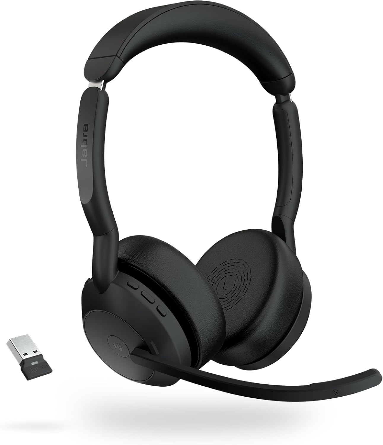 Jabra Evolve2 55 Stereo Wireless Headset - AirComfort, Noise-Cancelling Mics & Active Noise Cancellation
