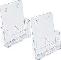 Azar Displays 2-Tier 2-Pocket Plastic Brochure Holder, Letter Size, 11-1/4inH x 9-1/4inW x 5inD, Clear