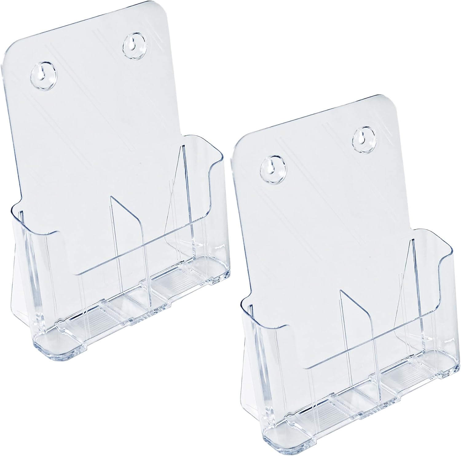 Azar Displays 2-Tier 2-Pocket Plastic Brochure Holder, Letter Size, 11-1/4inH x 9-1/4inW x 5inD, Clear