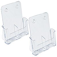 Azar Displays 2-Tier 2-Pocket Plastic Brochure Holder, Letter Size, 11-1/4inH x 9-1/4inW x 5inD, Clear
