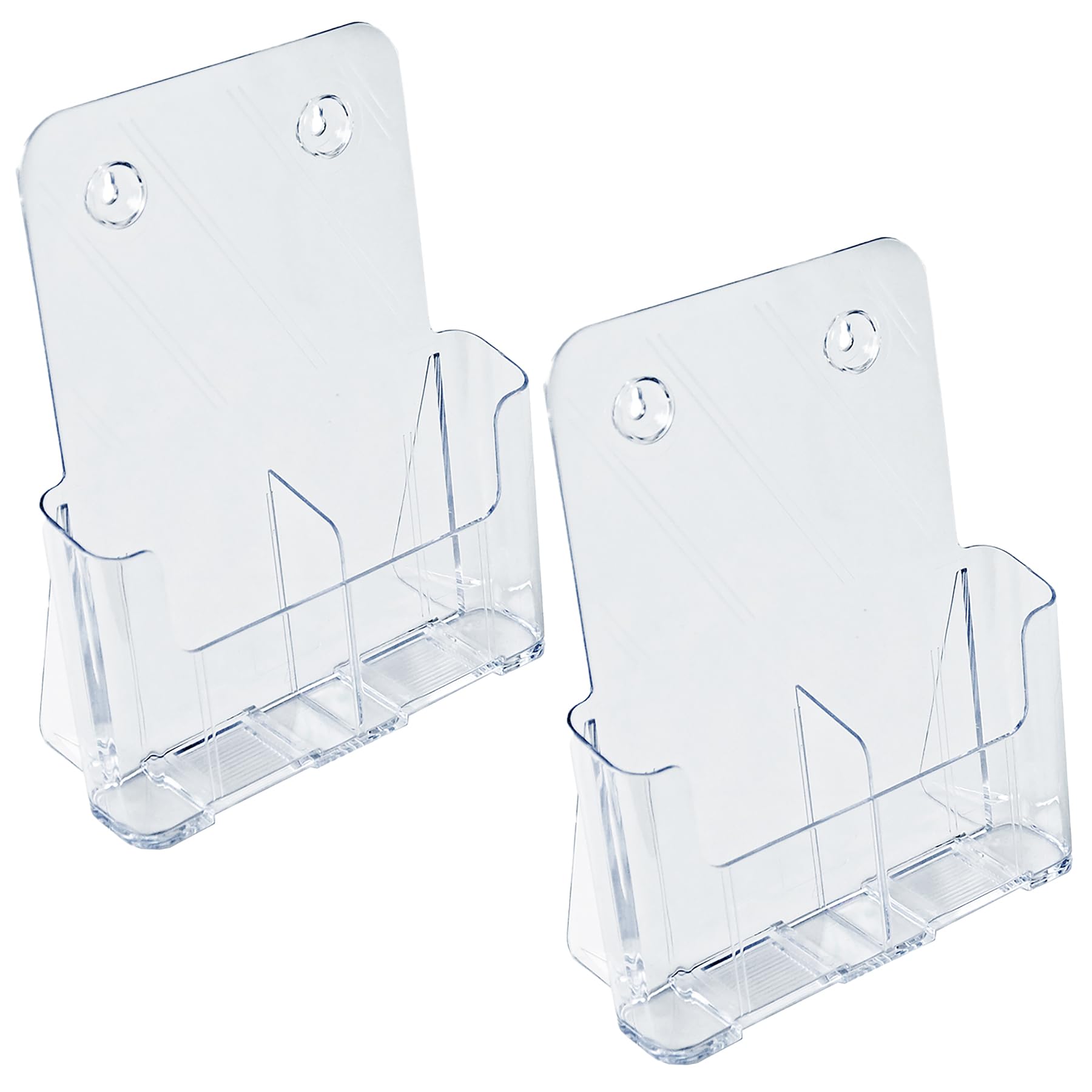 Azar Displays 2-Tier 2-Pocket Plastic Brochure Holder, Letter Size, 11-1/4inH x 9-1/4inW x 5inD, Clear