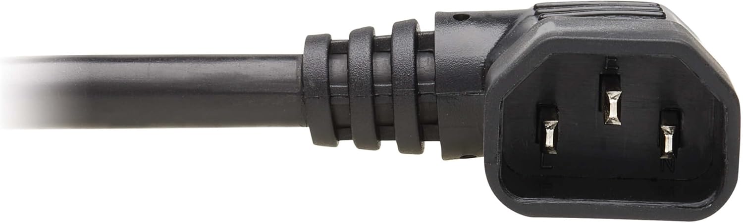 Tripp Lite Heavy-Duty Power Extension Cord 15A, 14AWG (Right Angle IEC-320-C14 to IEC-320-C13) 6-ft.(P005-006-14RA)