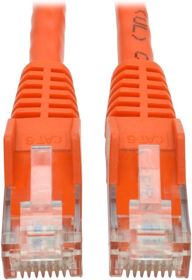 Tripp Lite 15ft Cat6 Gigabit Ethernet Snagless Molded Patch Cable UTP Orange RJ45 M/M 15' (N201-015-OR)