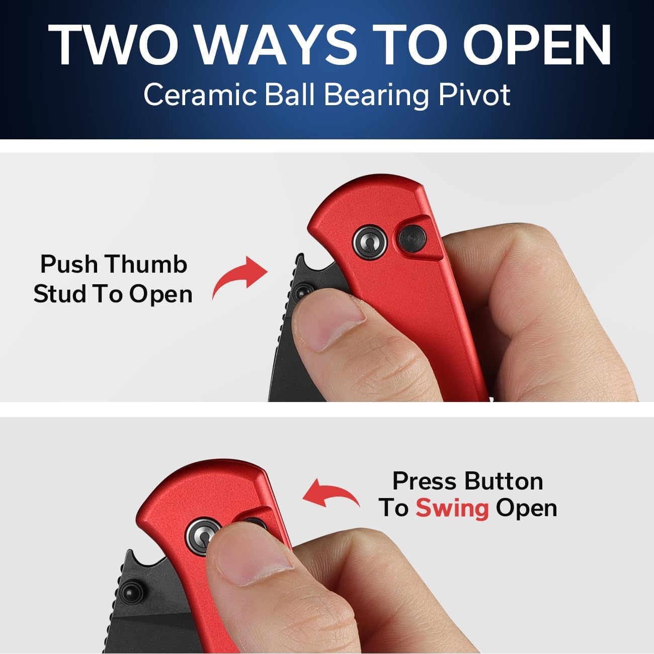 CIVIVI Qubit Pocket Folding Knife, Button Lock & Thumb Stud, 2.98" Blade, Aluminum Handle