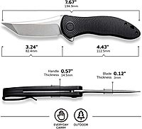 CIVIVI Synergy3 Pocket Knife - 3.24 Nitro-V Stonewashed Black G10