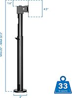 Mount-It! Point-of-Sale Register Stand for Checkout Stations and Screens with VESA Patterns | Height Adjustable Pole with Bolt-Down Base, VESA 75, 100 Compatible 20-32.3 Inches