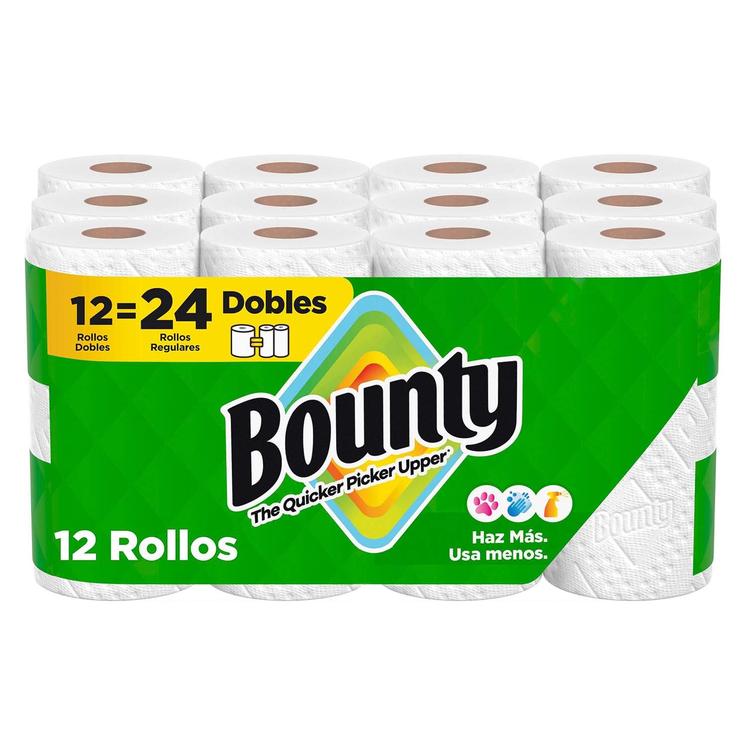 Bounty Paper Towels Select-A-Size Double Rolls, 12 Rolls Total/82 Sheets Per Roll, White