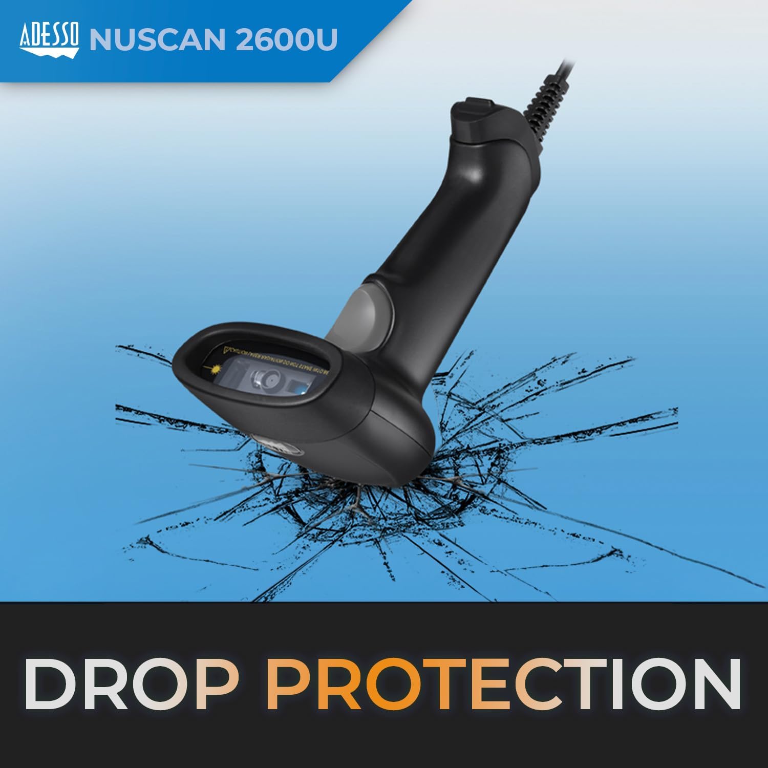 NuScan 2600U 2D Barcode Scanner with Superior Scanning Performance - USB & Serial Port Interface