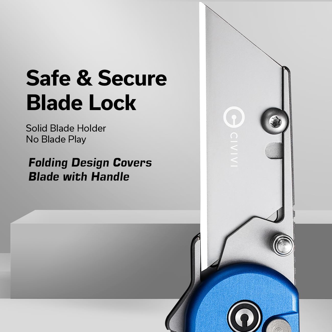 CIVIVI Folding Utility Knife Box Cutter, Elementum Utility Pocket Edc Knife with 3Pcs Extra Razor Blades, Three Ways to Open