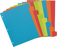 Avery Big Tab Write & Erase Durable Plastic Dividers for 3 Ring Binders, 8-Tab Set, Bright Multicolor, 1 Set (16130) 8 tab 1 set Dividers