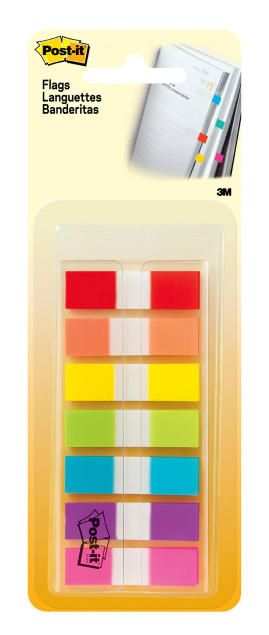 Post-it 1/2" Wide Flags in On-the-Go Dispenser – 190 Assorted Color Flags for Page Marking and Highlighting