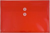 JAM PAPER Plastic Envelopes with Button & String Tie Closure - 12 Pack