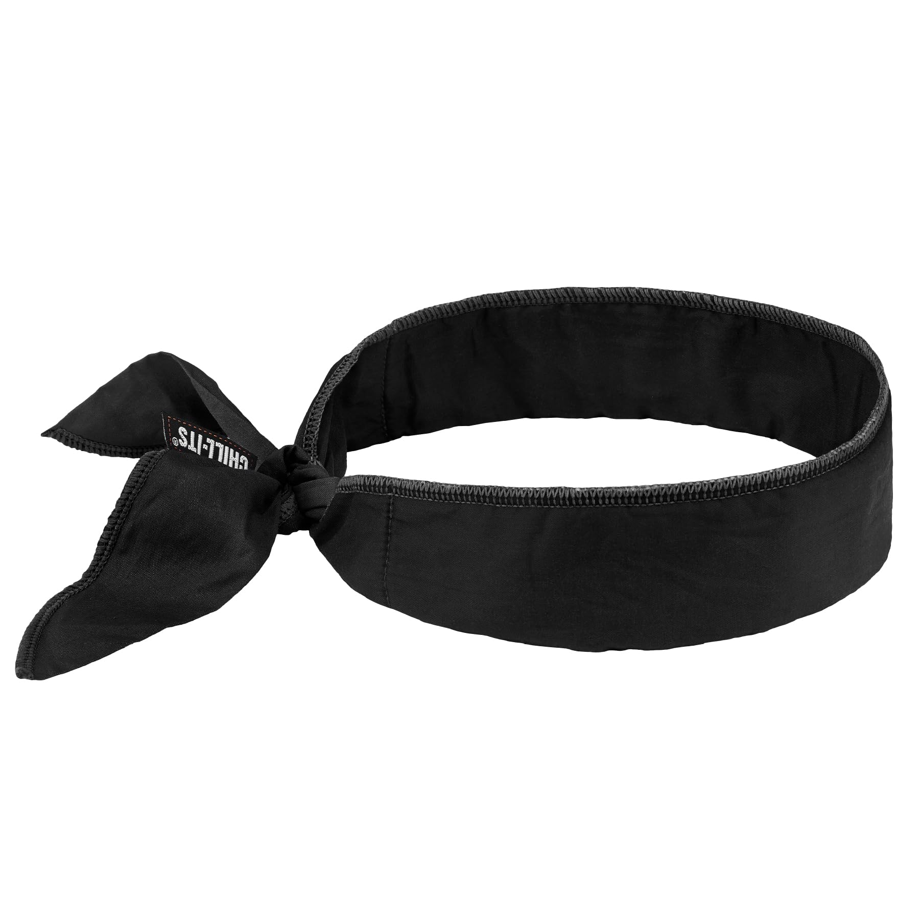 Ergodyne Chill-Its 6702 Evaporative Cooling Bandanas, Black, Pack Of 12 Bandanas
