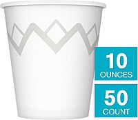 Highmark Paper Hot Cups, 10 Oz, Printed White, Pack Of 50