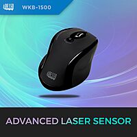 WKB-1500GB - Wireless Ergonomic Desktop Keyboard and Laser Mouse with Split Keys Design and Palm Rest for Comfort