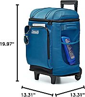 Coleman 42-Can Soft Rolling Cooler with Wheels, Leak-Proof Portable Insulated Chiller with 12+ Hour Ice Retention