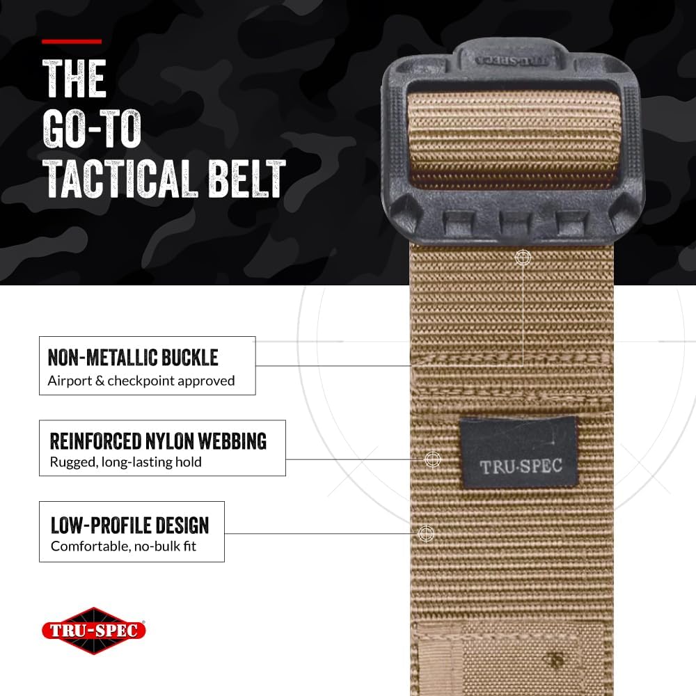 Tru-Spec Security Friendly Tactical Belt with Non-Metallic Buckle