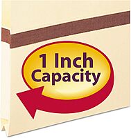 Smead 75487 1-Inch Exp File Pocket 2/5 Tab Letter Manila