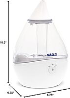 Crane x HALLS Droplet Ultrasonic Small Air Humidifiers for Bedroom and Office