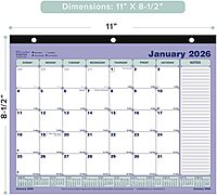 Brownline® 2026 Monthly Desk Pad Calendar, 12 Months, January to December, Three-Hole Punched, 11" x 8.5" (C181721-26)