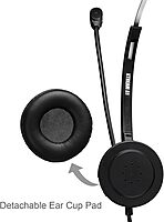 Xtream P1 Single-Sided USB Wired Headset with Adjustable Noise Canceling Microphone, Black