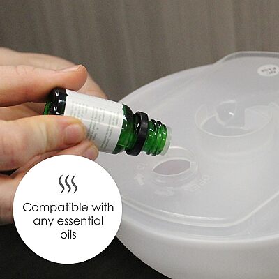 Crane Portable Ultrasonic Travel Humidifier and Diffuser, 0.2 Gallon Cool Mist, Optional Essential Oil Diffuser, No Filter Needed, White Round