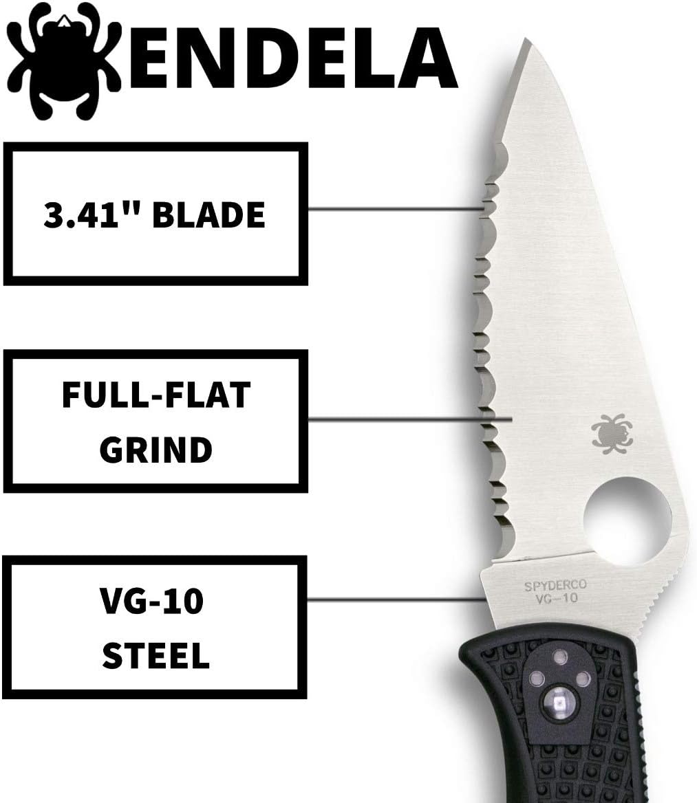 SPYDERCO Endela Lightweight Folding Knife with VG-10 Blade and FRN Handle