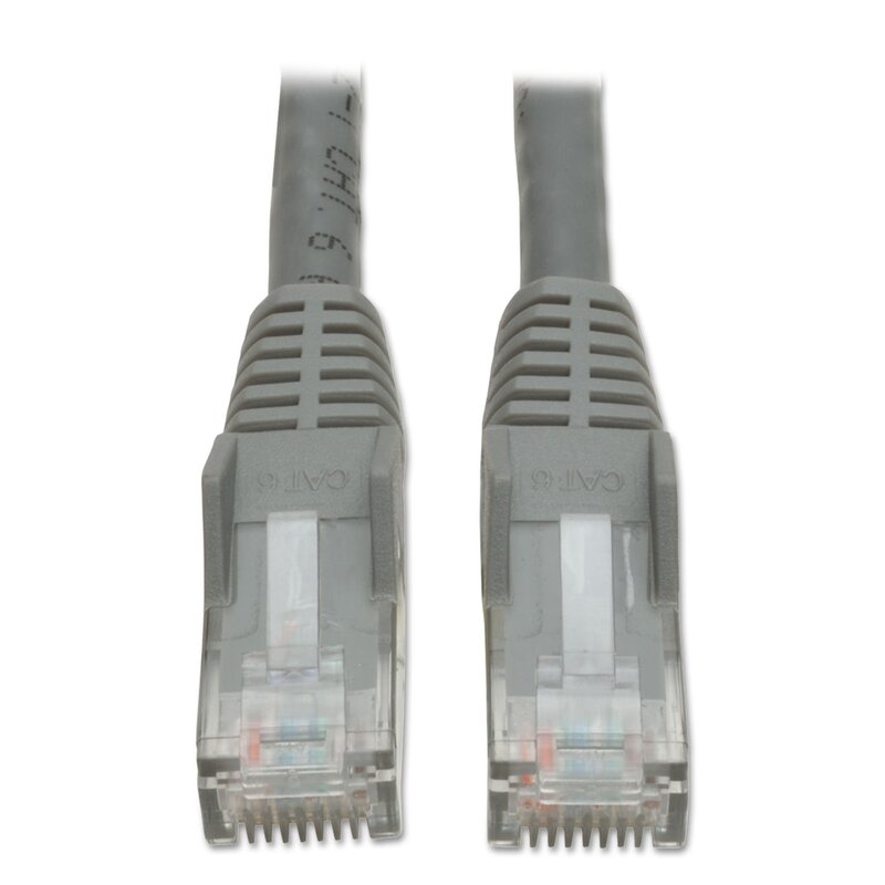 Tripp Lite Cat6 Gigabit Snagless Molded Patch Cable (RJ45 M/M) - Gray, 10-ft.(N201-010-GY)
