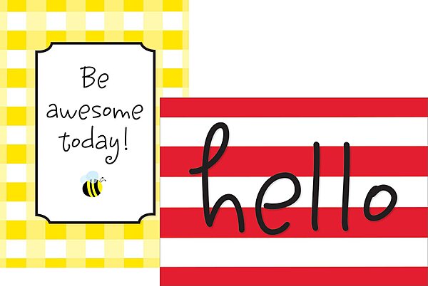 Barker Creek Poster Duet Set, Hello! You're Awesome, Set of 2 Posters, Welcome Your Colleagues and Students with These Inspirational Posters, Office, Home, & School Décor 13-3/8" x 19" (1880)