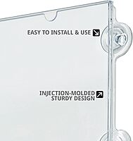 Azar Displays Vertical/Horizontal Sign Frames with Suction Cups, 8 1/2inx11in, Clear, Pack of 2
