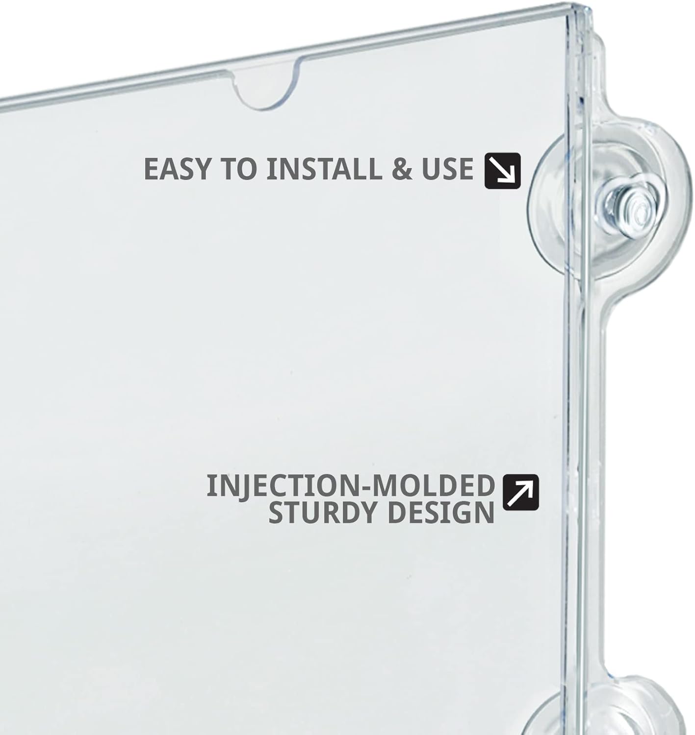 Azar Displays Vertical/Horizontal Sign Frames with Suction Cups, 8 1/2inx11in, Clear, Pack of 2