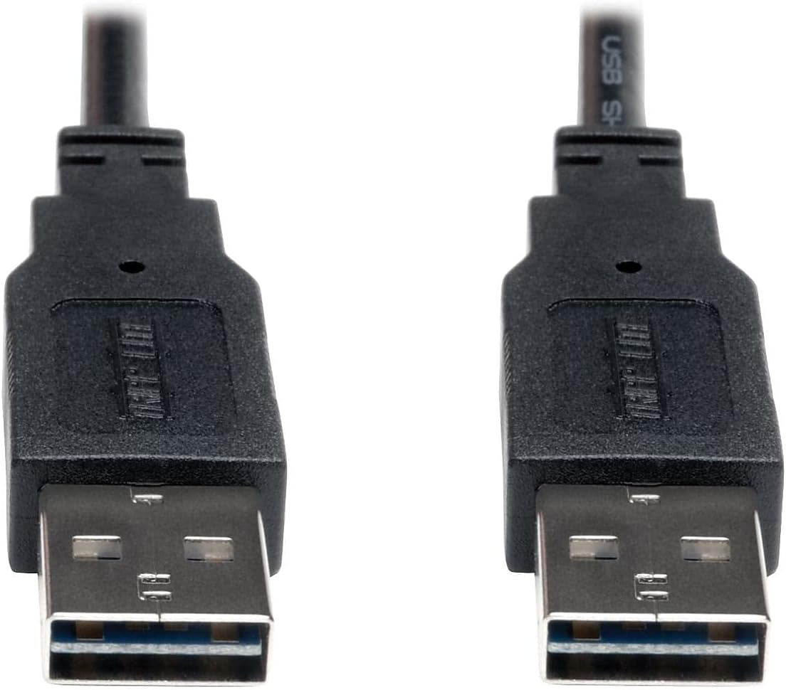 Tripp Lite Universal Reversible USB 2.0 Hi-Speed Cable (Reversible A to A) - 3 ft - UR020-003, Black