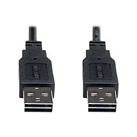 Tripp Lite Universal Reversible USB 2.0 Hi-Speed Cable (Reversible A to A) - 3 ft - UR020-003, Black