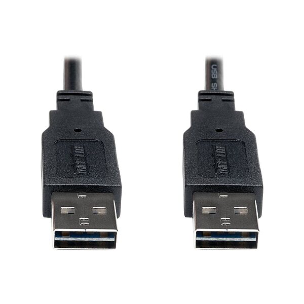 Tripp Lite Universal Reversible USB 2.0 Hi-Speed Cable (Reversible A to A) - 3 ft - UR020-003, Black