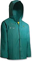 Non-Disposable Rain & Chemical-Resistant Bib Overalls: Green, Nylon & Polyvinylchloride & Spunbound
