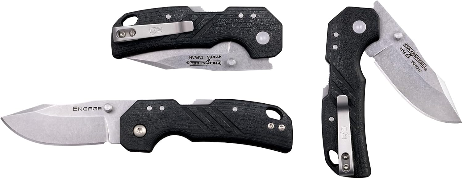 Cold Steel Engage 2.5" Razor-Sharp 4116SS Blade 3.5" GFN Handle Everyday Carry Tactical Ambidextrous Folding Knife