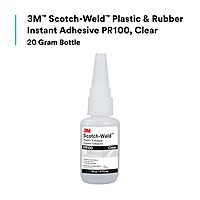 3M Scotch-Weld Plastic & Rubber Instant Adhesive PR100, Clear, Low Viscosity, Fast Handling Time and Cure