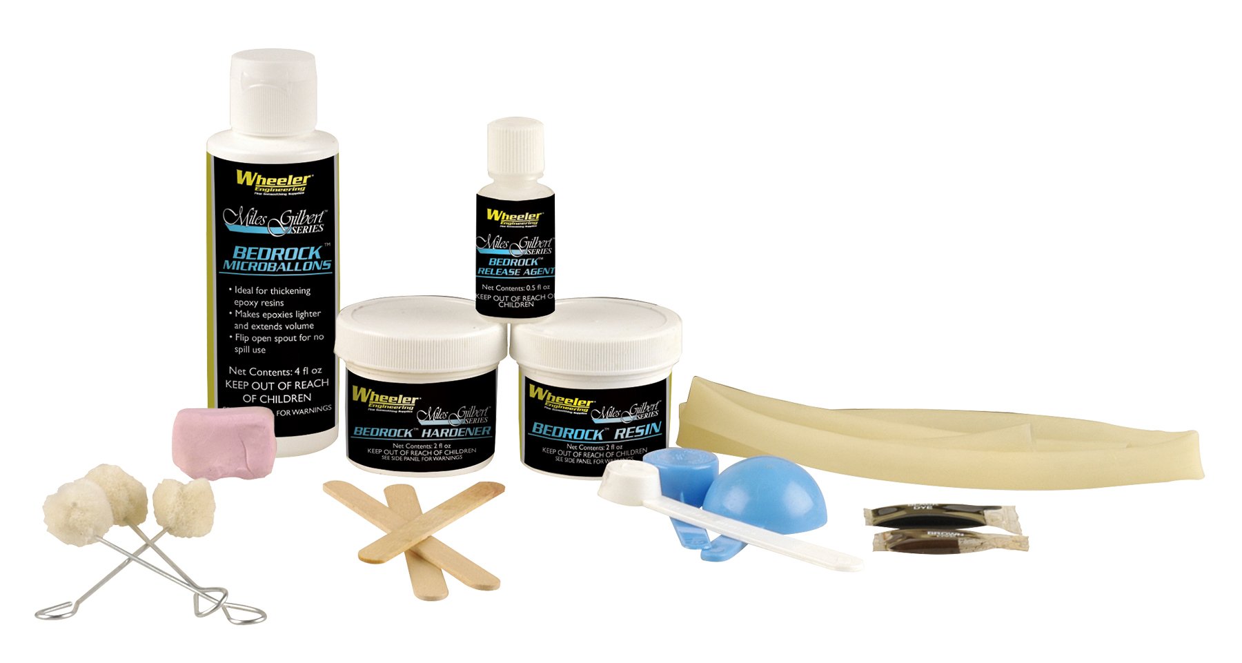 Wheeler Bedrock Glass Bedding Kit Resin, Hardener, Instructions for Improved Rifle Accuracy and Action Fit