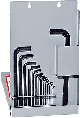 Eklind Tool 10217 Hex-L Key allen wrench - 17pc set SAE Inch Sizes .035-5/8 Long series w/ metal box