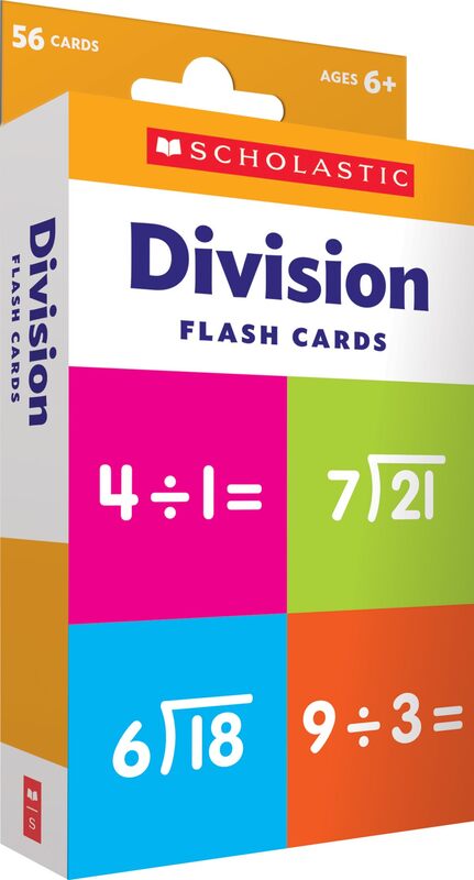 Scholastic Division Flash Cards, 6-5/16inH x 3-7/16inW, Pack Of 56 Cards