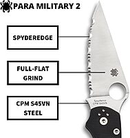 Spyderco Para Military 2 Folding Knife with G-10 Handle