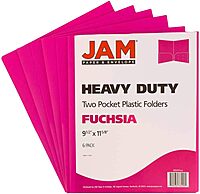 JAM Paper Heavy-Duty 2-Pocket Plastic Presentation Folders - Letter Size