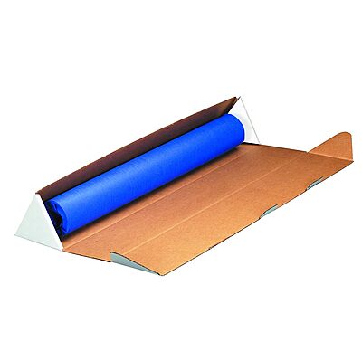 Aviditi Triangle Corrugated Cardboard Mailing Tubes, 3" x 18 1/4", White, Pack of 50, For Protecting, Shipping