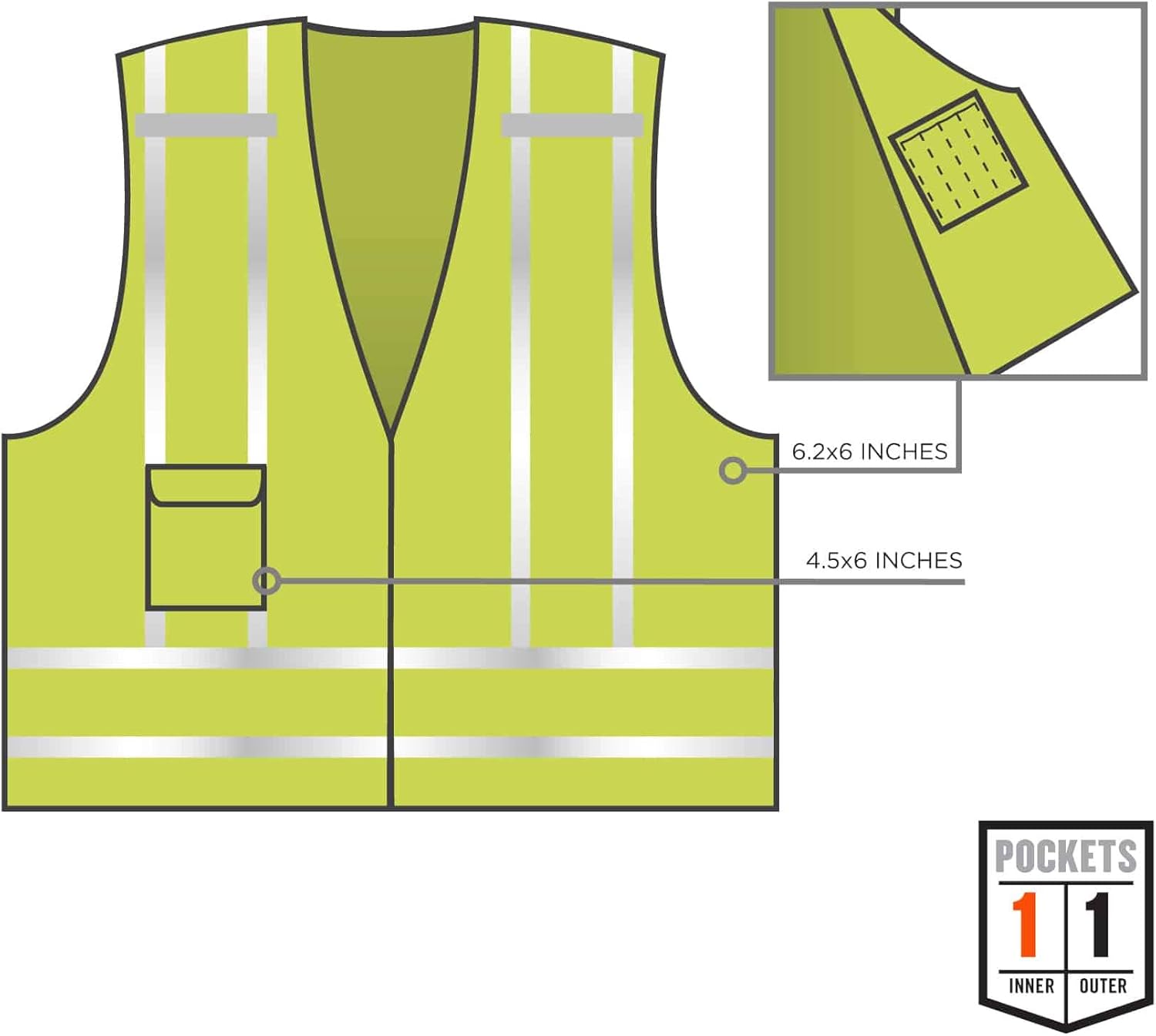 ERGODYNE GloWear 8244PSV ANSI High Visibility Expandable Public Safety Vest