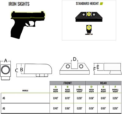 NIGHT FISION Standard Height Perfect Dot Tritium Night Sight Set for Sig Sauer P-Series