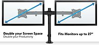 Mount-It! Dual Monitor Mount | Double Monitor Desk Stand Arm | Fits 2 Computer Screens 17 19 20 21 22 24 27 Inch | Two VESA
