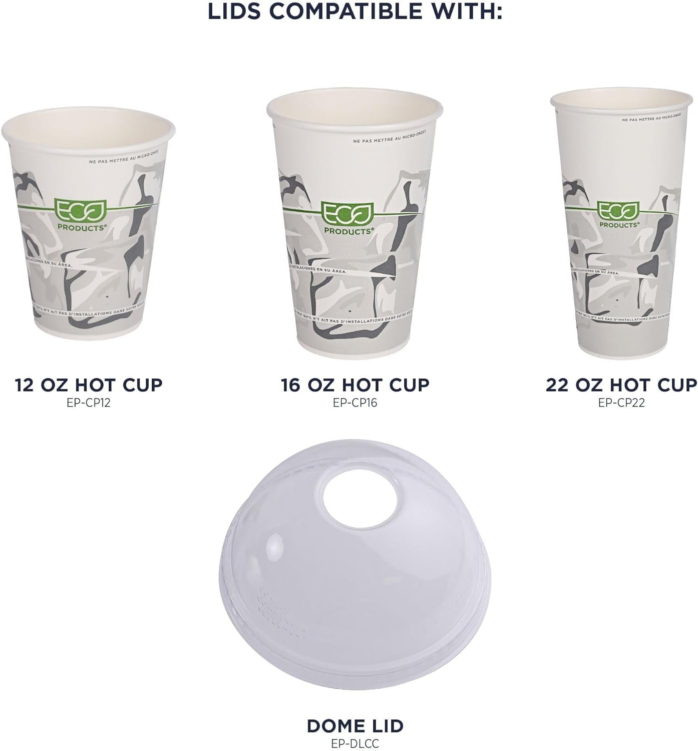 ECO-PRODUCTS GreenStripe Compostable Cold Cup Lids (PLA)