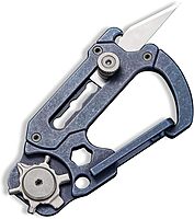 CIVIVI Polymorph Titanium Carabiner Multi-Tool with Utility Blade, Bottle Opener and Screwdriver