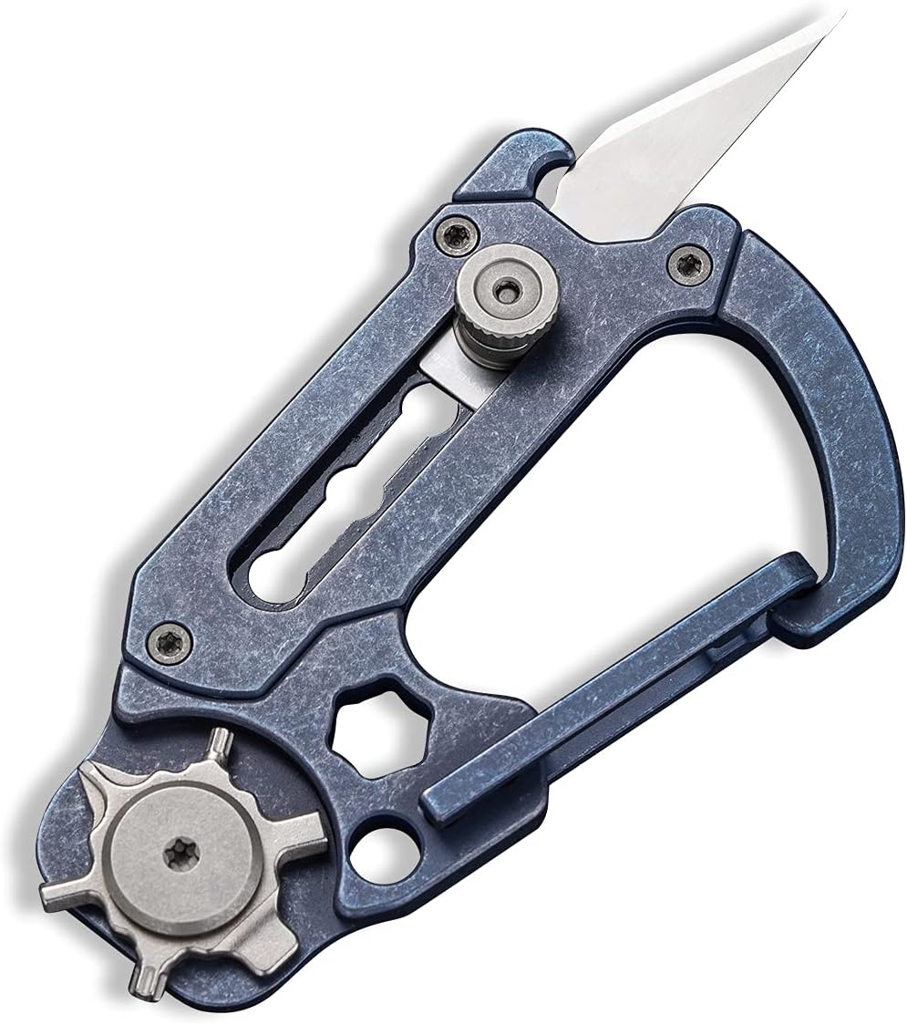 CIVIVI Polymorph Titanium Carabiner Multi-Tool with Utility Blade, Bottle Opener and Screwdriver